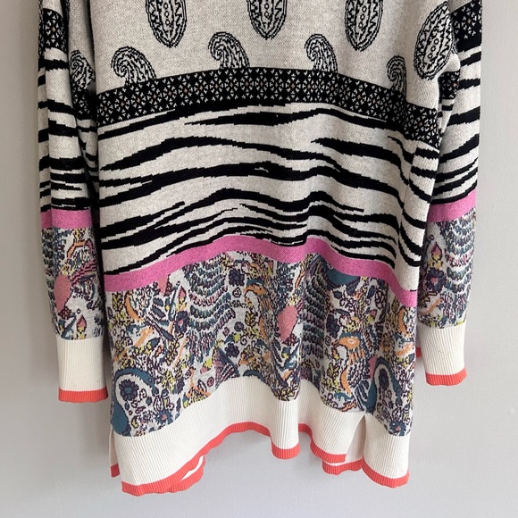 ANTHROPOLOGIE Bricolage Mixed Print Zebra Paisley Cardigan Kimono Oversized Sz S - Picture 12 of 15